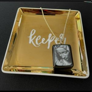 Fused Glass Pendant with Madonna Image 🙏